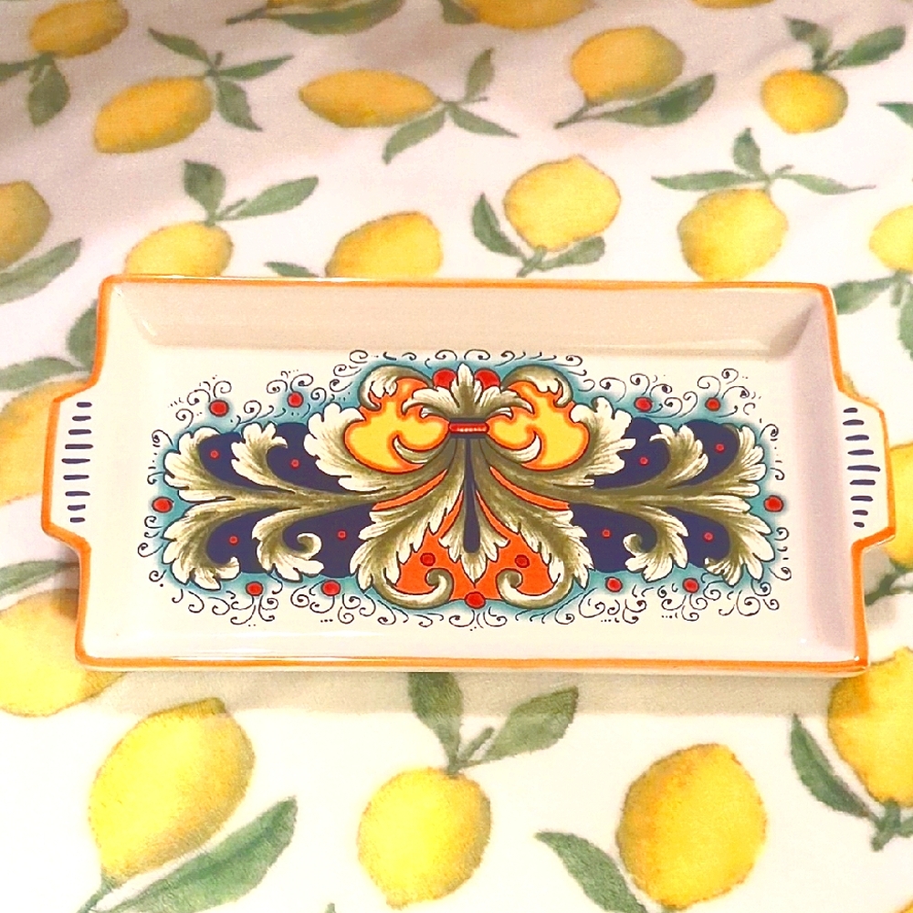 NOVA DERUTA Hand Painted Serving Platter, Made in ITALY
